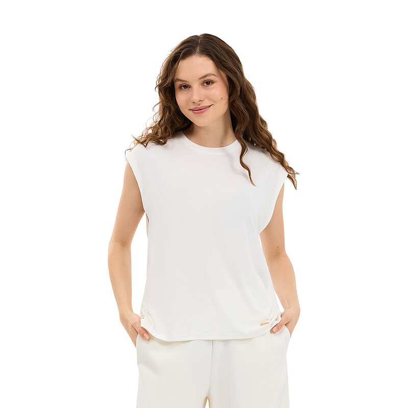 Skechers Soft Touch Loose Fit Beyaz Kadın Tshirt - Skechers