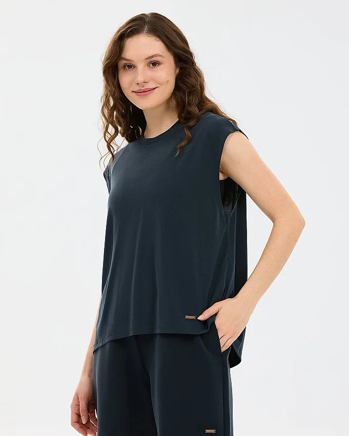 Skechers Soft Touch Loose Fit Siyah Kadın Tshirt - 5