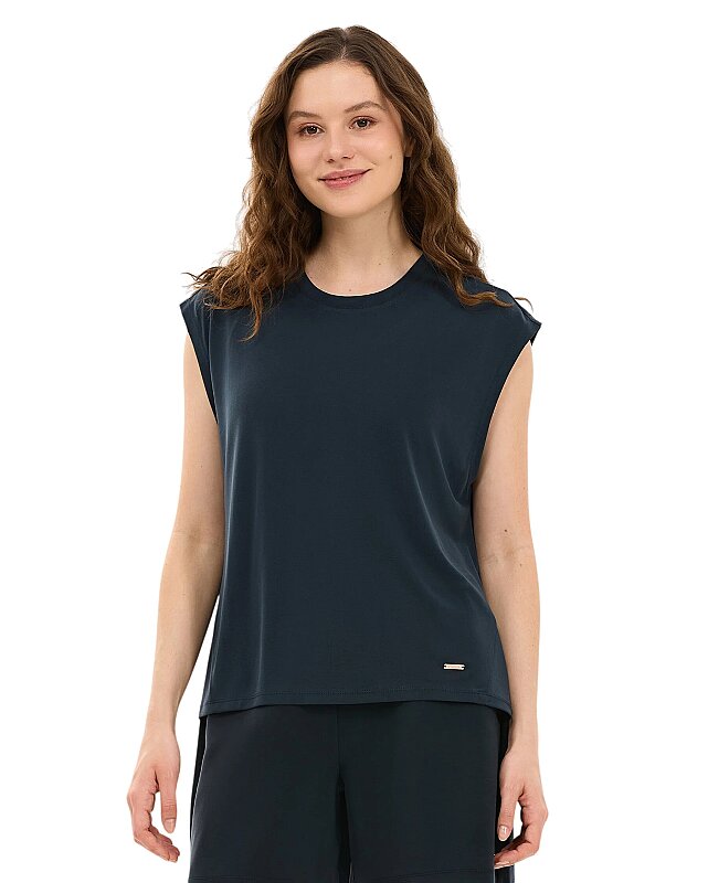 Skechers Soft Touch Loose Fit Siyah Kadın Tshirt - Skechers