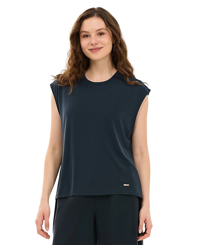 Skechers Soft Touch Loose Fit Siyah Kadın Tshirt - 1