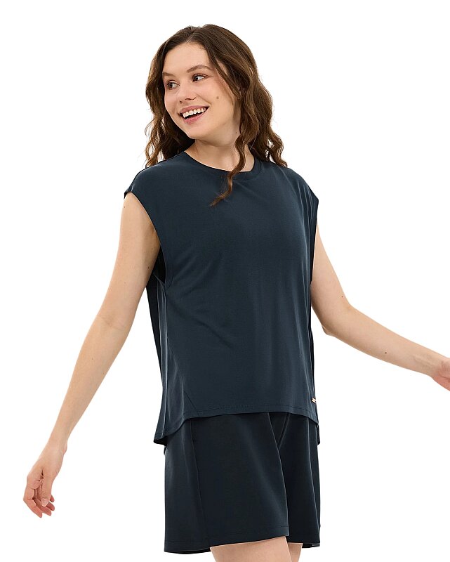 Skechers Soft Touch Loose Fit Siyah Kadın Tshirt - Skechers (1)