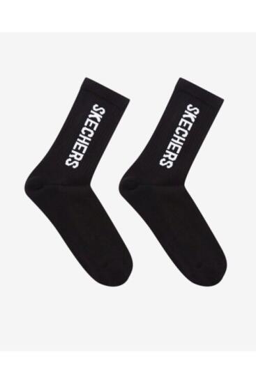 Skechers U 2 Pack Crew Cut Rib Cuff Branded Socks SİYAH Erkek Çorap - 1
