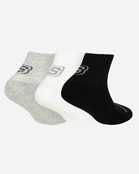 Skechers U SKX PADDED MİD CUT SOCKS 3 PACK Renkli Erkek Çorap - Skechers (1)
