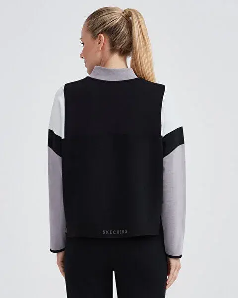 Skechers W 2XI-Lock Color Block Half Zip Gri Kadın Sweatshirt - 3