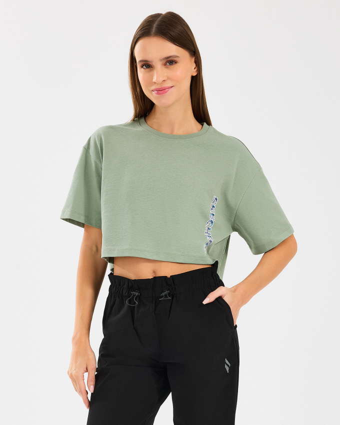 Skechers Crop Fit Graphic Kadın Tshirt - 1