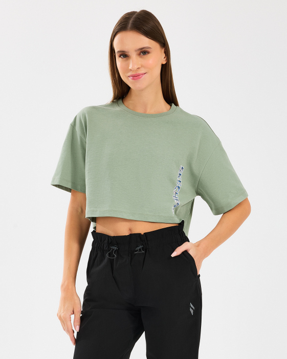 Skechers W Crop Fit Graphic Tee T-Shirt Kadın Tshirt - 1