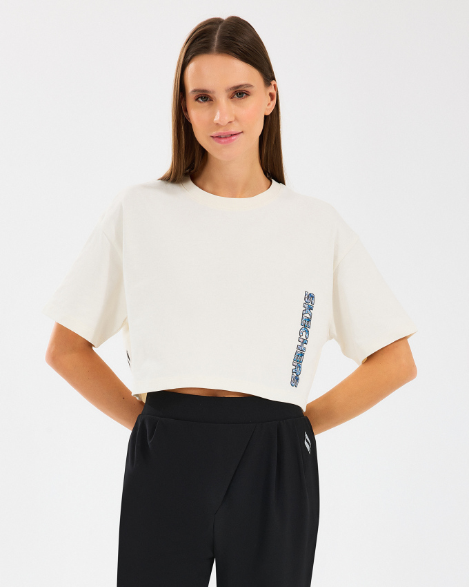 Skechers W Crop Fit Graphic Tee T-Shirt Kadın Tshirt - 2