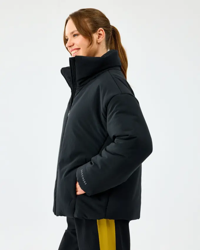 Skechers W Crop Puffer Siyah Kadın Mont - 2