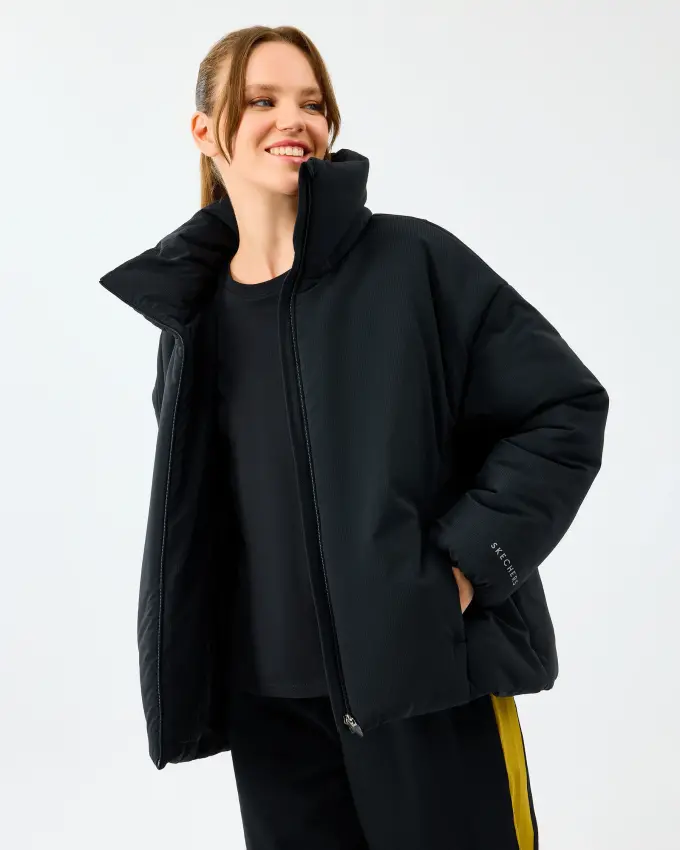 Skechers W Crop Puffer Siyah Kadın Mont - 4