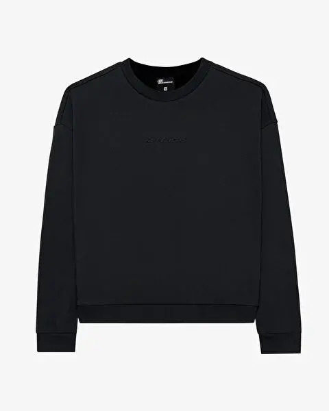 Skechers Essential Crew Neck Siyah Kadın Sweatshirt - Skechers