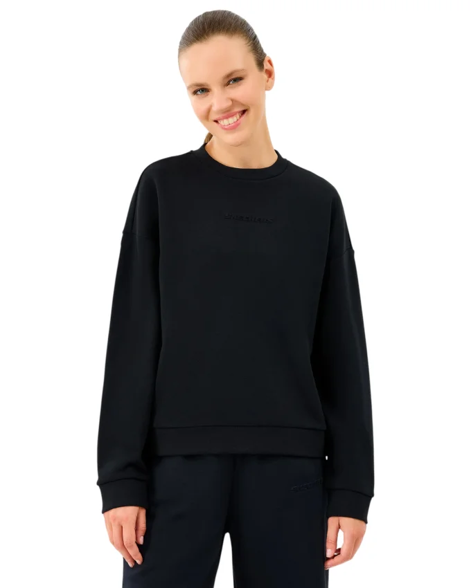 Skechers W Essential Crewneck Sweatshirt Siyah Kadın Sweatshirt - 1