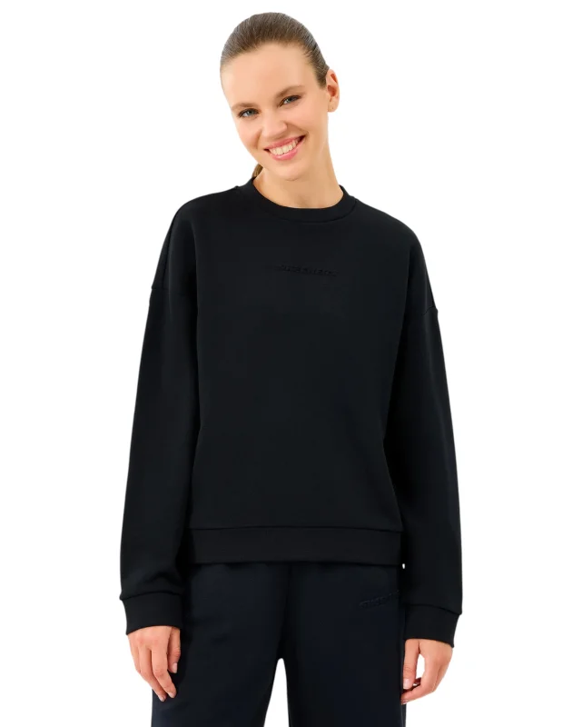 Skechers W Essential Crewneck Sweatshirt Siyah Kadın Sweatshirt - 1