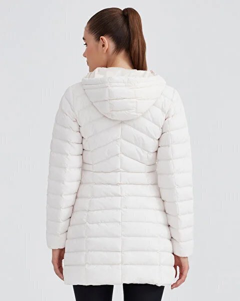 Skechers W Essential Maxi Length Hooded Beyaz Kadın Mont - 3