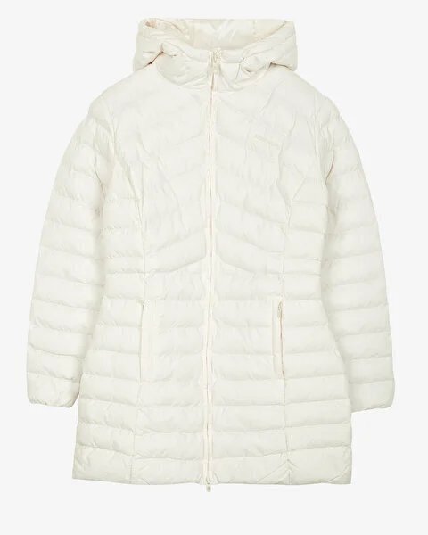 Skechers W Essential Maxi Length Hooded Beyaz Kadın Mont - 6