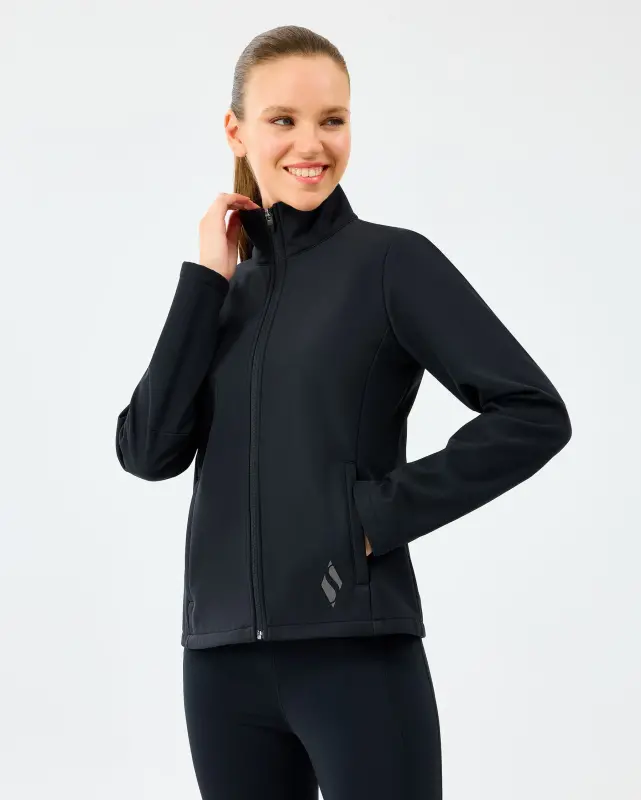 Skechers W Fitted Softshell Turtle Neck Siyah Kadın Mont - 3