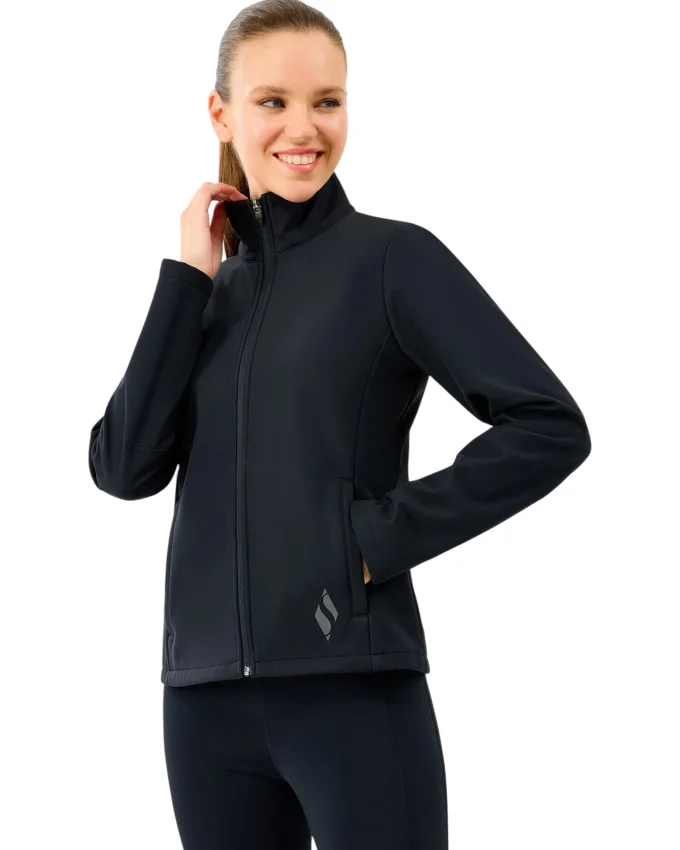 Skechers W Fitted Softshell Turtle Neck Siyah Kadın Mont - 3