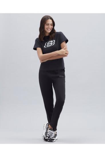 Skechers W Graphic Tee Big Logo T-Shirt SİYAH Kadın Tshirt - 3