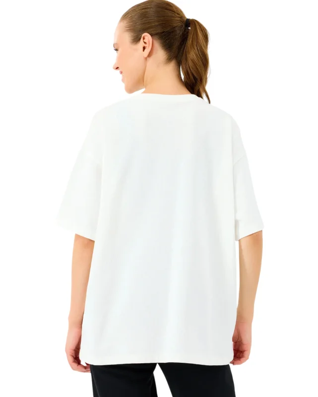 Skechers W Heavy Fabric T-Shirt Beyaz Kadın Tshirt - 4