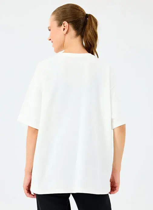 Skechers W Heavy Fabric T-Shirt Beyaz Kadın Tshirt - Skechers (1)