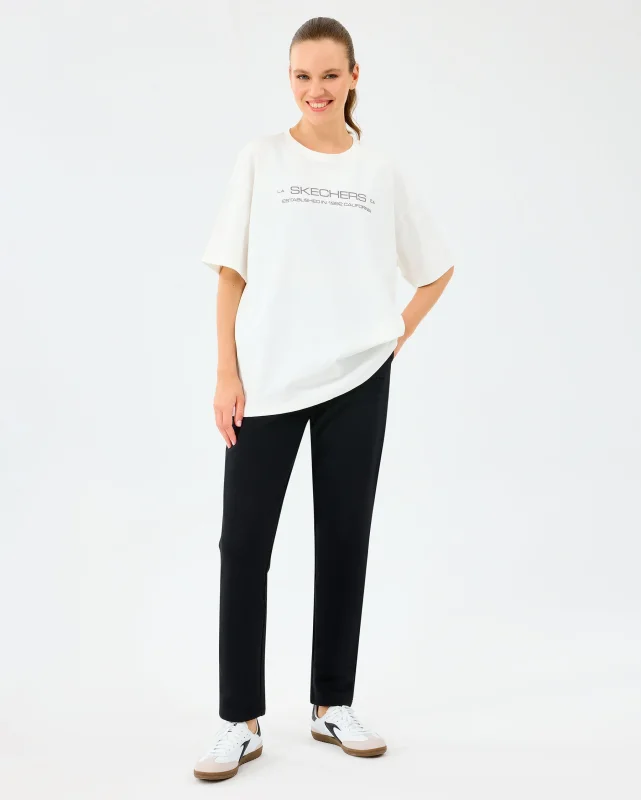 Skechers W Heavy Fabric T-Shirt Beyaz Kadın Tshirt - 2