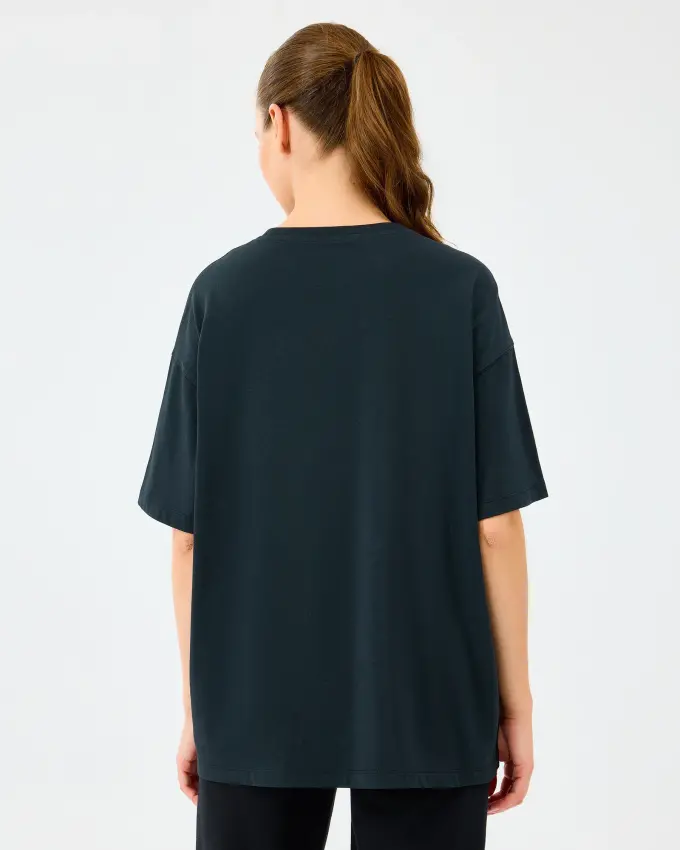 Skechers W Heavy Fabric T-Shirt Siyah Kadın Tshirt - 2