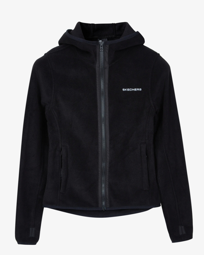 Skechers W Hooded Full Zip Polar SİYAH Kadın Ceket S212936-001 - 4