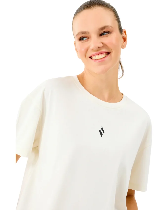 Skechers W Light Fabric T-Shirt Beyaz Kadın Tshirt - 2