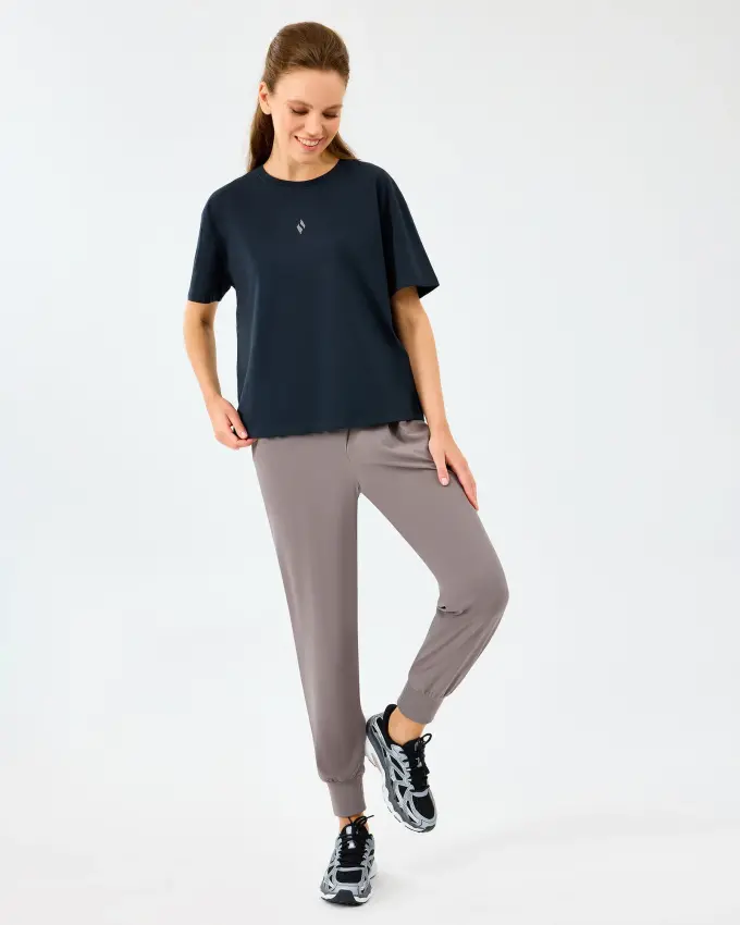 Skechers W Light Fabric T-Shirt Siyah Kadın Tshirt - 2