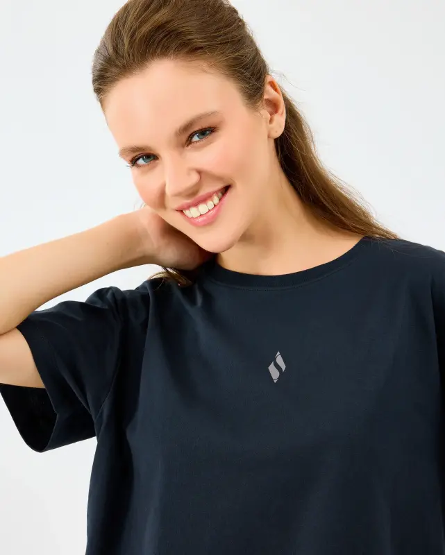 Skechers W Light Fabric T-Shirt Siyah Kadın Tshirt - 5