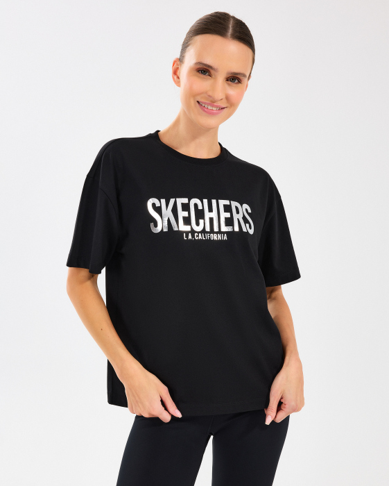 Skechers W Loose Fit Graphic Tee T-Shirt Kadın Tshirt - 1