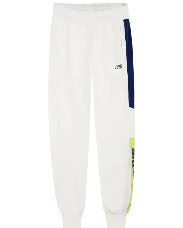 Skechers W LW Fleece Color Block Jogger Sweatpant BEYAZ Kadın Eşofman Altı - 5