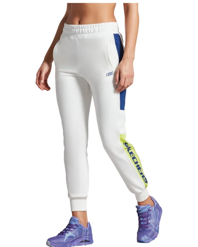 Skechers W LW Fleece Color Block Jogger Sweatpant BEYAZ Kadın Eşofman Altı - 1