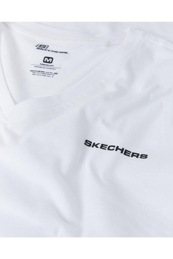 Skechers New Basics V Neck Gri Kadın Tshirt - 5