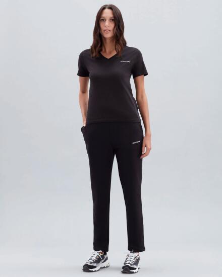 Skechers W New Basics V Neck T-Shirt SİYAH Kadın Tshirt - 3