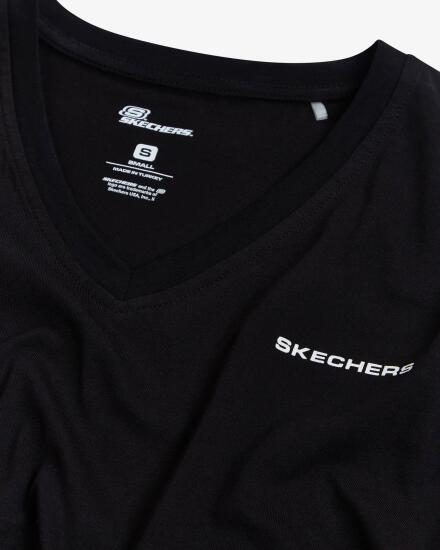 Skechers W New Basics V Neck T-Shirt SİYAH Kadın Tshirt - 7