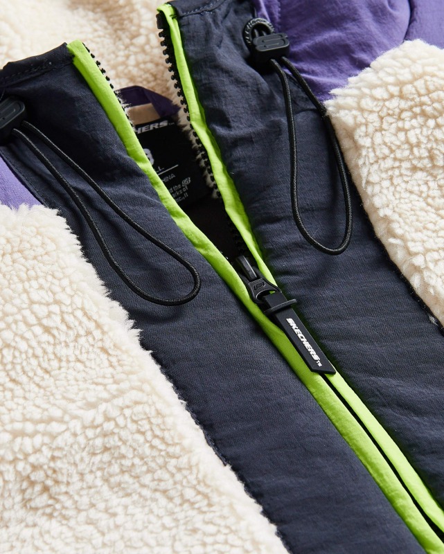 Skechers W Outdoor Fleece Full Zip Sherpa Mor Kadın Sweatshirt - 3