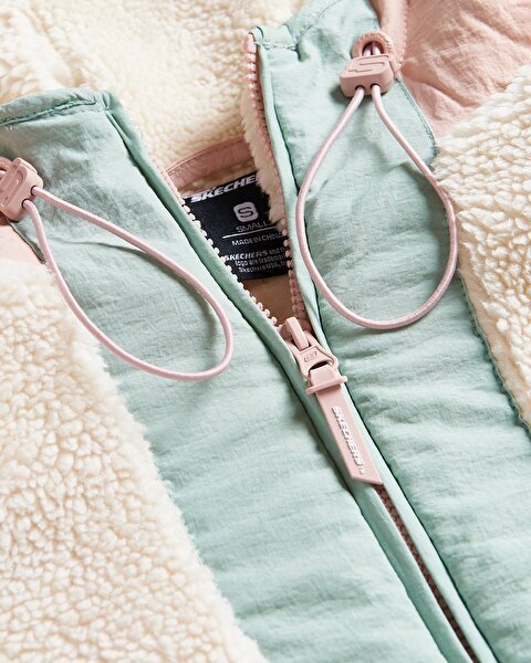 Skechers W Outdoor Fleece Full Zip Sherpa Pembe Kadın Sweatshirt - 3