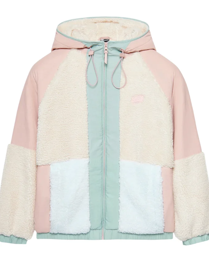 Skechers W Outdoor Fleece Full Zip Sherpa Pembe Kadın Sweatshirt - 1