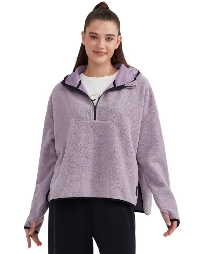 Skechers W Outdoor Fleece Half Zip Sherpa Mor Kadın Polar - 1