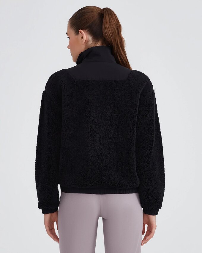 Skechers W Outdoor Fleece Half Zip Sherpa Siyah Kadın Polar - 4