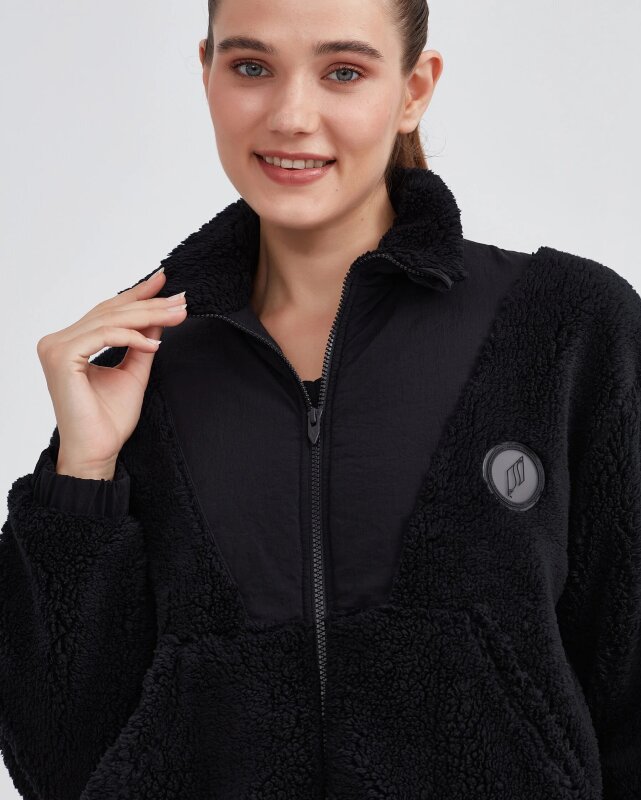 Skechers W Outdoor Fleece Half Zip Sherpa Siyah Kadın Polar - 6