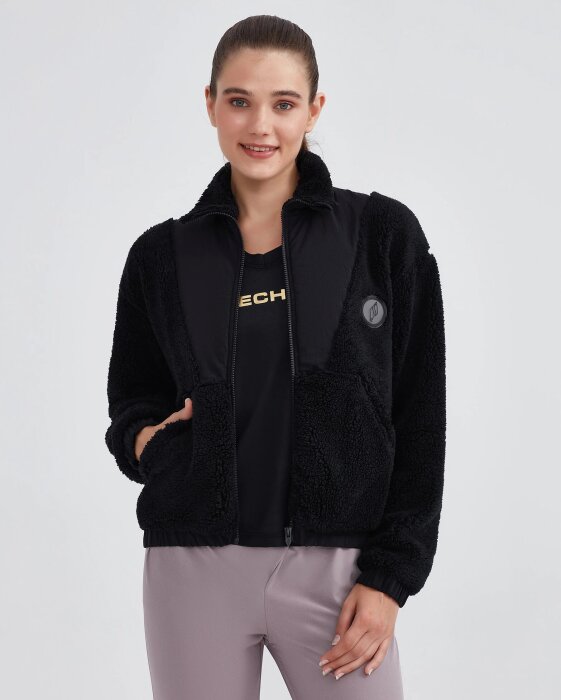 Skechers W Outdoor Fleece Half Zip Sherpa SİYAH Kadın Polar - 3