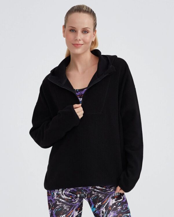 Skechers W Outdoor Fleece Half Zip Sherpa Siyah Kadın Polar - 1