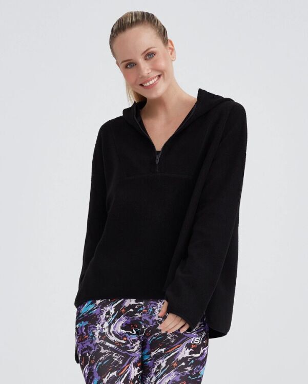 Skechers W Outdoor Fleece Half Zip Sherpa Siyah Kadın Polar - 3