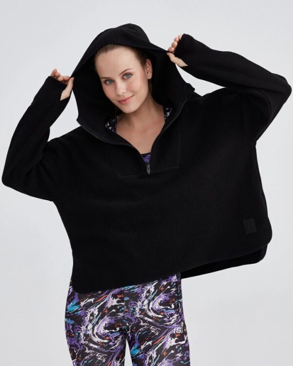 Skechers W Outdoor Fleece Half Zip Sherpa Siyah Kadın Polar - 5