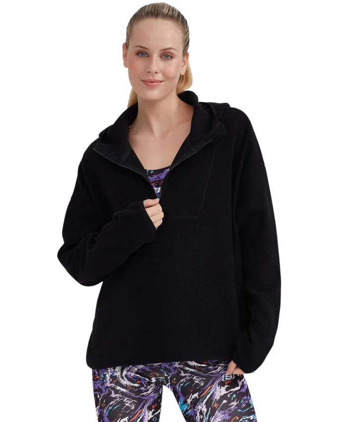 Skechers W Outdoor Fleece Half Zip Sherpa Siyah Kadın Polar - 1