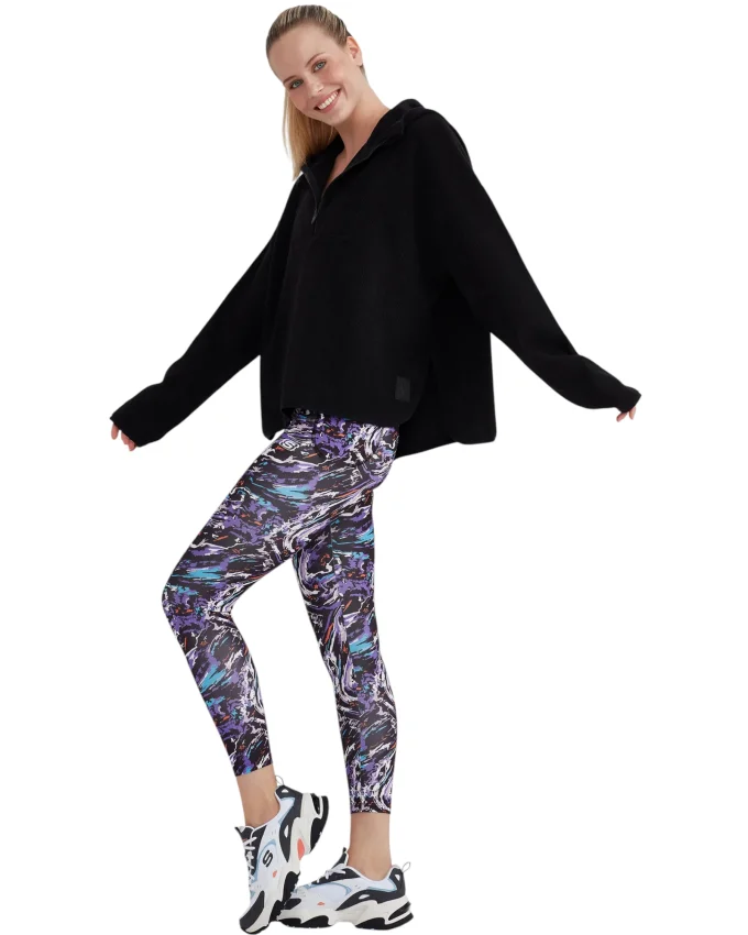 Skechers W Outdoor Fleece Half Zip Sherpa Siyah Kadın Polar - 2