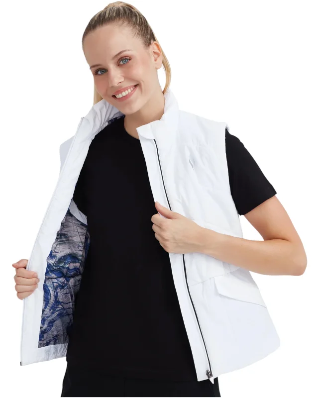 Skechers W Outerwear Padded Vest BEYAZ Kadın Yelek - 5