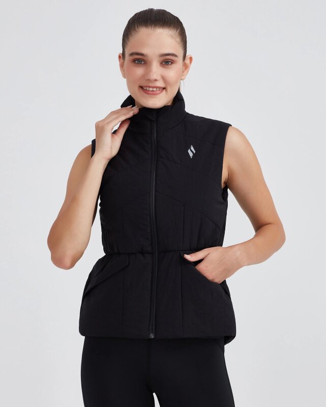 Skechers W Outerwear Padded Vest SİYAH Kadın Yelek - Skechers