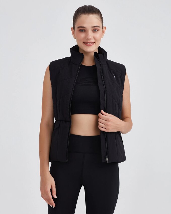 Skechers W Outerwear Padded Vest SİYAH Kadın Yelek - 3
